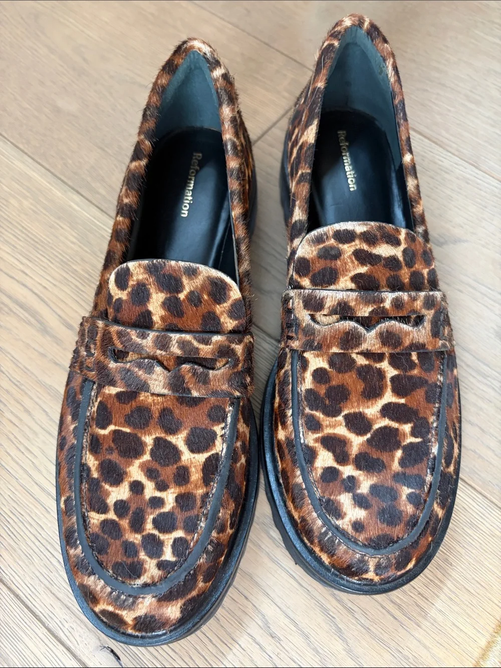Reformation Leopard-Print Loafers